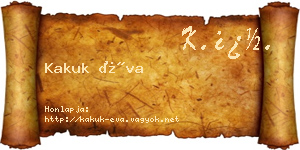 Kakuk Éva névjegykártya