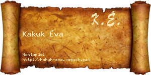Kakuk Éva névjegykártya